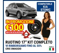 Kit Ruotino di Scorta 17" Per Kia Stonic 2017-2025 Cric Giusto Chiave Sacca