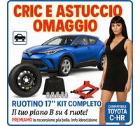 Kit Ruotino di Scorta 17" Toyota C-hr Chr Ch-r + Cric Astuccio Dadi Omaggio