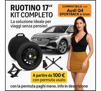 Kit Ruotino di Scorta Audi Q4 Sportback e-tron 17” 5Fori Cric Chiave Sacca