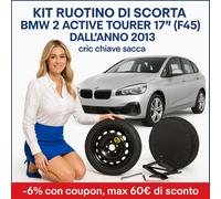 KIT RUOTINO DI SCORTA BMW 2 ACTIVE TOURER 17" (F45) 2013+ Cric Chiave Sacca