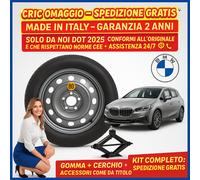 Kit Ruotino di Scorta BMW Serie 2 Active Tourer 16” 5 Fori Con Cric DOT2025