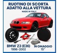 Kit Ruotino di Scorta BMW Z3 E36 15” 5Fori Cric Chiave Sacca DOT2025