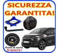 Kit Ruotino di Scorta Citroën C3 16” 4Fori Cric Chiave Sacca DOT2025