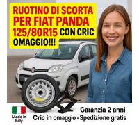Kit Ruotino di Scorta Fiat Panda 15” 4 Fori Cric Omaggio DOT2025