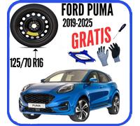 Kit Ruotino di Scorta Ford Puma 16” 5Fori Cric Guanti Cacciavite DOT2025