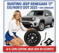 Kit Ruotino di Scorta Jeep Renegade 17" 135/90R17 DOT 2025 5 Fori Cric Omaggio ✅