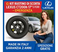 Kit Ruotino di Scorta Lexus CT200h 17” 5 Fori Kit completo DOT2025 - Emergenz
