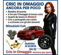 Kit Ruotino di Scorta Mitsubishi Colt 15” 4Fori Cric Chiave Guanti DOT2025
