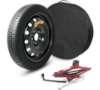 Kit ruotino di scorta NPK 15” con Cric, Chiave e Sacca per KIA Stonic, Picanto e Rio e Hyundai i10 e i20 125/80 15 con cerchio in acciaio nero a 4 bulloni - 78K000R031 (R010)