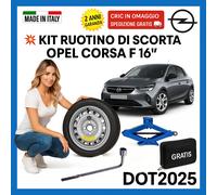 Kit Ruotino di Scorta Opel Corsa F 16" Cric Chiave Astuccio DOT2025