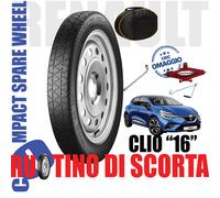 Kit Ruotino di Scorta Renault Clio 16 4Fori Cric Chiave Sacca Linea eco-ss