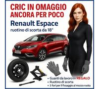 Kit Ruotino di Scorta Renault Espace 18” 5Fori Cric Guanti DOT2025