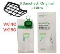 Kit Sacchetti Folletto VK150 VK150 e Griglia Filtro Protezione Motore Originali