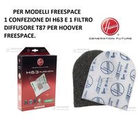 KIT SACCHETTI H63 E FILTRO RUOTA T87 ASPIRAPOLVERE HOOVER ORIGINALI FREESPACE