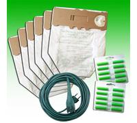 KIT SACCHETTI MICROFIBRA FOLLETTO VK 130 VK 131 12pz+ CAVO + PROFUMI PER VORWERK