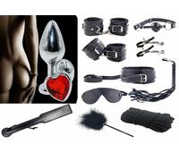 KIT sadomaso manette slave paddle sculacciatore gag ball collare PLUG DILDO ANAL