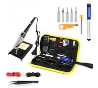 Kit saldatore 60W riscaldatore in ceramica strumento di saldatura 200 a 450°C regolabile macchina for saldatura a stagno con punte filo di saldatura(EU black)