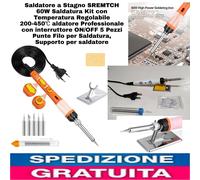 Kit Saldatore a Stagno 60W Saldatura Kit con Temperatura Regolabile 200-450℃