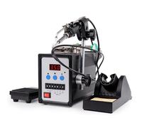 Kit saldatore elettrico 2 in 1 con alimentatore automatico di stagno, saldatore manuale con pedale, temperatura regolabile multidirezionale, stazione di saldatura ad alta frequenza da 90 W azionata
