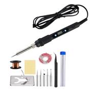 Kit Saldatore Elettrico Da 80 W, Set Di Strumenti For Saldatura Con Temperatura Regolabile Digitale, Stagno For Punte In Ferro, Riparazione Riscaldamento Rapido Con Controllo Preciso(Black,Set-3)