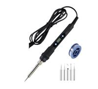 Kit Saldatore Elettrico Da 80 W, Set Di Strumenti For Saldatura Con Temperatura Regolabile Digitale, Stagno For Punte In Ferro, Riparazione Riscaldamento Rapido Con Controllo Preciso(Black,Set-2)