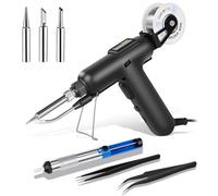 Kit Saldatore Pistola Saldatrice Automatica 80W 110V con Riscaldatore Ceramica, Kit di Saldatura a Riscaldamento Rapido 8 in 1 per Riparazioni e FAI DA TE