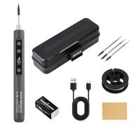Kit saldatore senza fili ricaricabile USB con schermo LCD e controllo della temperatura per una saldatura accurata in elettronica e progetti artigianali (grigio)