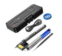 Kit Saldatore USB LED Digitale Mini Wireless 300-450°C Temperatura Regolabile Batteria Ricaricabile 1000mAh Saldatore Strumenti Il Miglior Regalo(Grey Set 3)