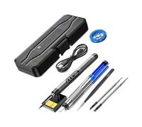 Kit Saldatore USB LED Digitale Mini Wireless 300-450°C Temperatura Regolabile Batteria Ricaricabile 1000mAh Saldatore Strumenti Ampiamente Utilizzato(Grey Set 4)