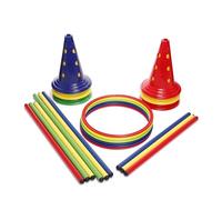 Kit Saltarello Piccolo - Set 21 Pezzi per Giochi di Agilità per Bambini | Gioco da Esterno Include Coni, Cerchi Aste, Materiale Atossico, Ideale per Coordinazione, Attività Motoria, Sviluppo Fisico
