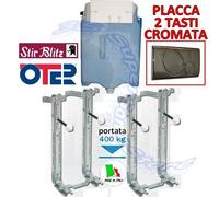 KIT SANITARI SOSPESI CON STAFFE OTER E CASSETTA STIR BLITZ PLACCA 2 TASTI CROMAT