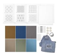 Kit Sashiko solubile in acqua, stencil per ricamo solubile in acqua, filo e aghi Sashiko, modelli da ricamo per principianti