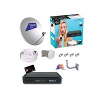 KIT-SATELLITARE HD 4K TIVÙSAT + DECODER HD 4K + PARABOLA 45CM + LNB +30 MT CAVO
