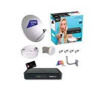 KIT-SATELLITARE HD 4K TIVÙSAT + DECODER HD 4K + PARABOLA 45CM + LNB +30 MT CAVO
