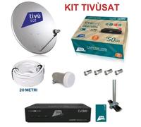 KIT-SATELLITARE HD TIVÙSAT + DECODER + PARABOLA 45CM + LNB+20 MT CAVO + SUPP
