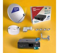 KIT SATELLITARE HD TIVÙSAT + DECODER + PARABOLA 45CM + LNB + 20 MT CAVO + SUPP