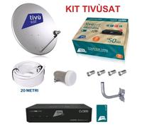 KIT-SATELLITARE HD TIVÙSAT + DECODER + PARABOLA 45CM + LNB+20 MT CAVO + SUPP
