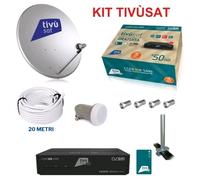 KIT-SATELLITARE HD TIVÙSAT + DECODER + PARABOLA 45CM + LNB+20 MT CAVO + SUPP