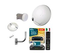 KIT SATELLITARE HD TIVÙSAT + DECODER + PARABOLA 60CM + LNB + 20 MT CAVO + SUPP