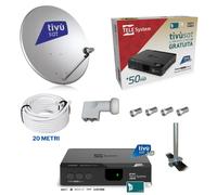 KIT SATELLITARE HD TIVÙSAT + DECODER+PARABOLA 65CM + LNB+20 MT CAVO + SUPPORTO