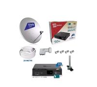 KIT SATELLITARE HD TIVÙSAT + DECODER + PARABOLA 65CM + LNB+20 MT CAVO+SUPPORTO