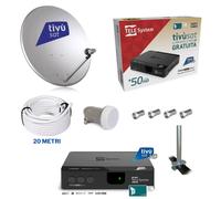KIT- SATELLITARE TIVÙSAT DECODER HD + PARABOLA 40CM + LNB + CAVO 20+ SUPPORTO