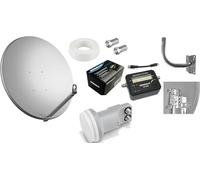 KIT SATELLITE:PARABOLA 60 CM+LNB 2 USCITE+CAVO+FINDER+STAFFA+SPINOTTI