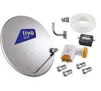 KIT SATELLITE:PARABOLA 80 CM+LNB 4 USCITE+CAVO+FINDER+STAFF SPINOTTI