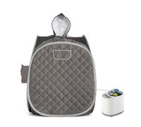 Kit Sauna Portatile Tenda for Cappello Spa for Tutto Il Corpo a casa di Una Persona, Include izzatore da 2 Litri con Telecomando per Il Relax(Gray-Border)