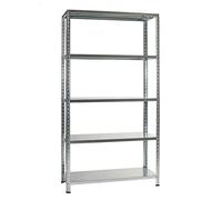 Kit scaffale 100x40xh.187 cm 5 ripiani colore grigio - GRIMA F1GN58