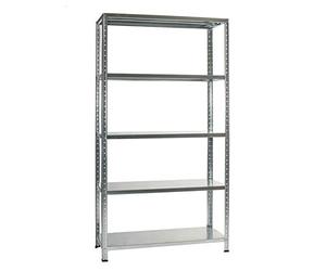 Kit scaffale 100x40xh.187 cm 5 ripiani colore grigio - GRIMA F1GN58