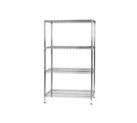 Kit scaffale Archimede - 4 ripiani - acciaio cromato - 60x90x160 cm - Serena Group
