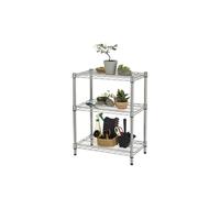 Kit scaffale Archimede Outdoor - 3 ripiani - acciaio zincato - 36x60x75 cm - cromato - Serena Group