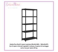 KIT SCAFFALE IN RESINA POLIPROPILENE ANTIURTO NERO KETER